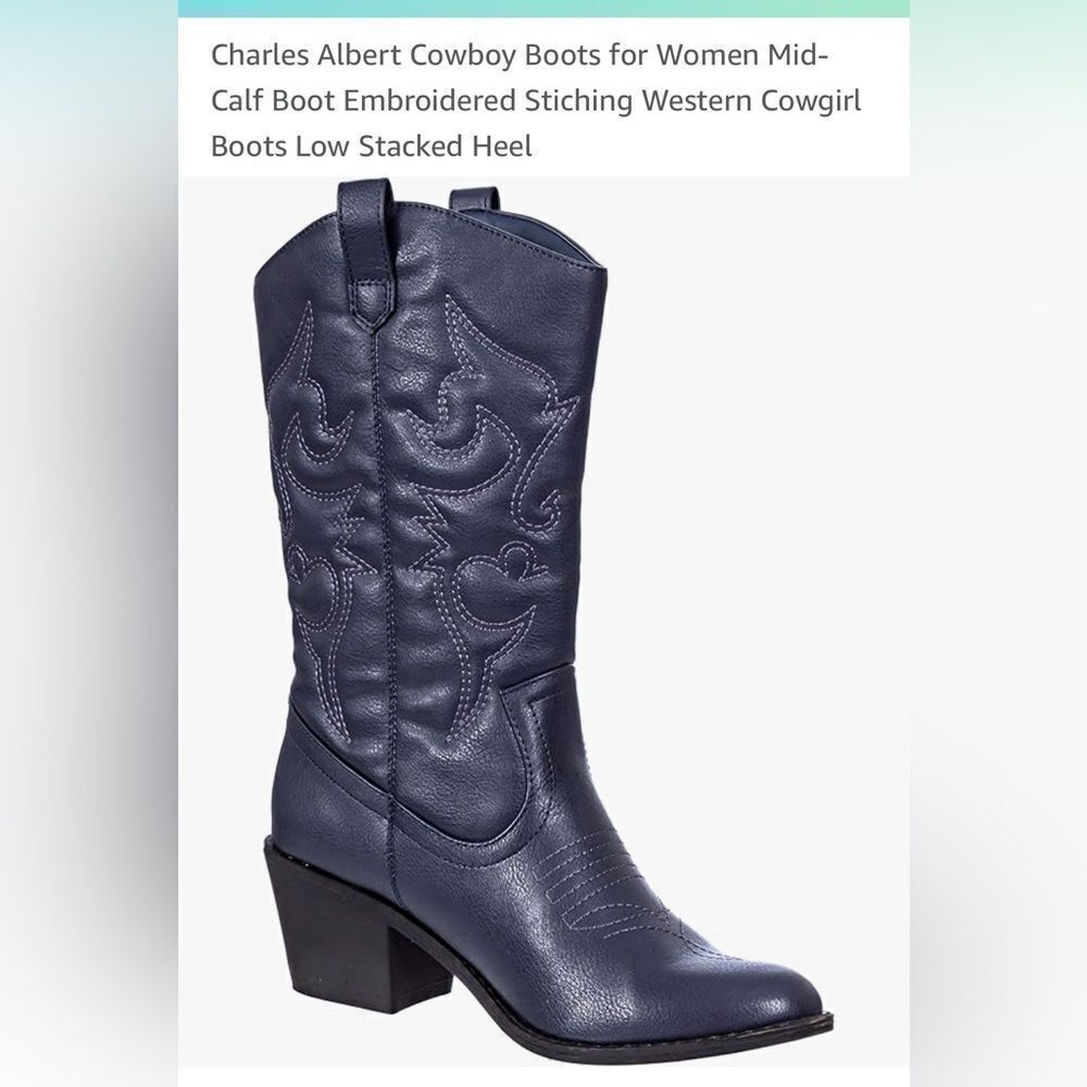 Women's Blue Western Boots